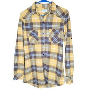 MATCHSTICK women's plaid flannel checkered roll tab size small